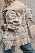 Load image into Gallery viewer, Apparel:  Curvy Size Plaid Button Up Hooded Jacket

