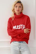 Load image into Gallery viewer, Apparel: Merry Letter Embroidered High Neck Sweater
