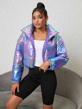 Load image into Gallery viewer, Apparel:  Gradient Zip-Up Collared Puffer Jacket
