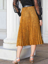 Load image into Gallery viewer, Apparel:  Leopard Print Pleated Midi Skirt
